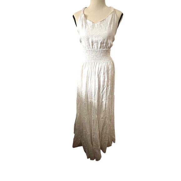 LUSANA Archie Linen Open Back Maxi Dress White NWT Sz 4 - Picture 2 of 6